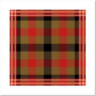 Red Black and camel Buffalo Plaid Pattern Posters and Art